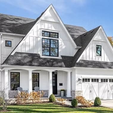 white board and batten black windows