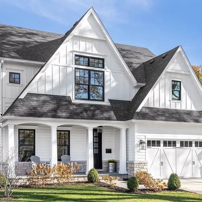 white board and batten black windows